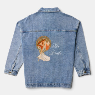 Art Nouveau Poetry Bride Wedding Denim Jacket