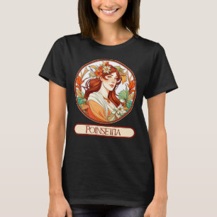 Art Nouveau Poinsettia Woman T-Shirt