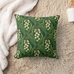 Art nouveau poisonous lily of the valley cushion
