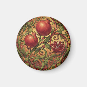Art Nouveau Pomegranate Ornamental Pattern Magnet