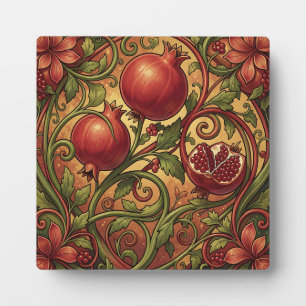 Art Nouveau Pomegranate Ornamental Pattern Plaque