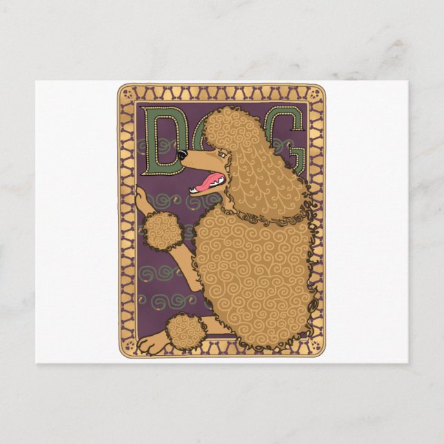 Art Nouveau Poodle Postcard (Front)