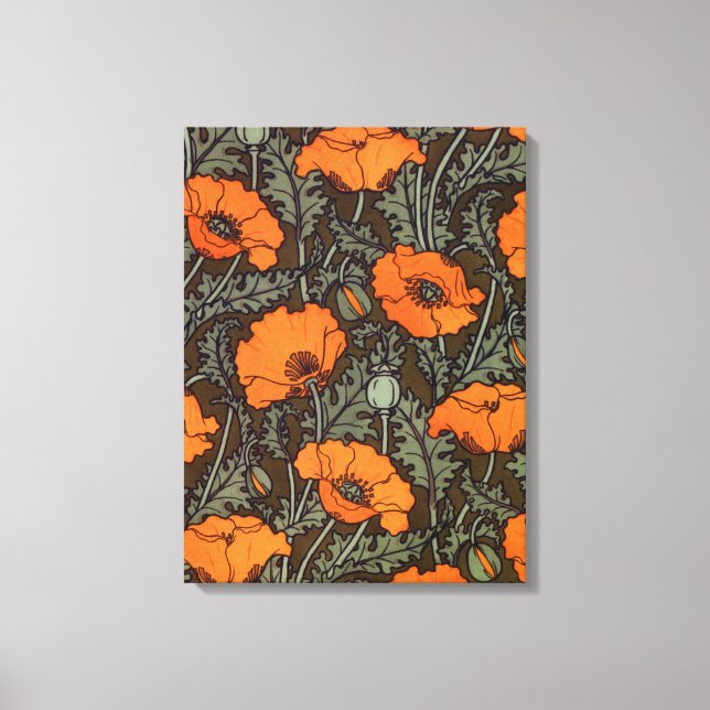 Art Nouveau Poppies Canvas Print (Front)