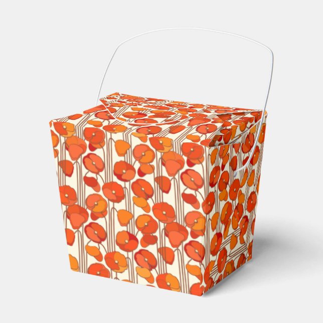 Art Nouveau Poppies Favour Box (Front Side)