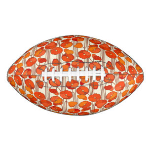 Art Nouveau Poppies Football American Football