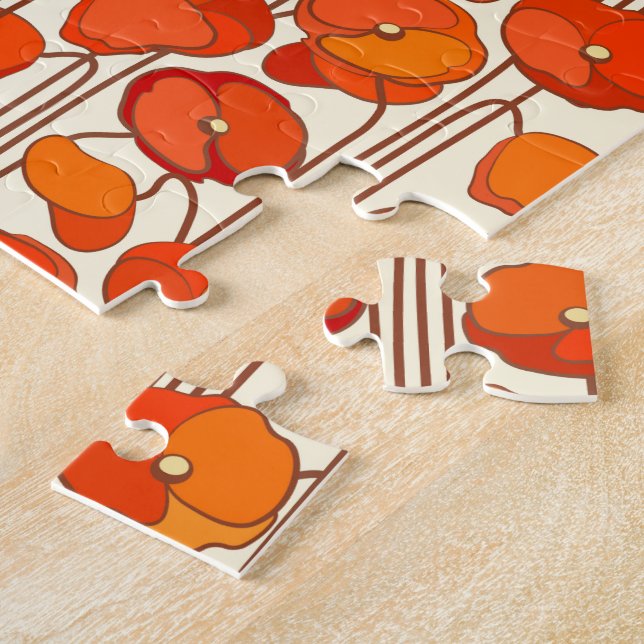 Art Nouveau Poppies Jigsaw Puzzle (Side)