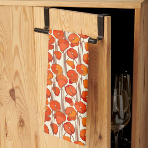 Art Nouveau Poppies Kitchen Towel