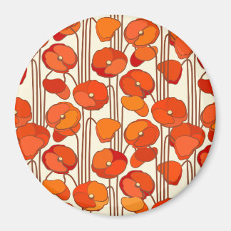 Art Nouveau Poppies Magnet
