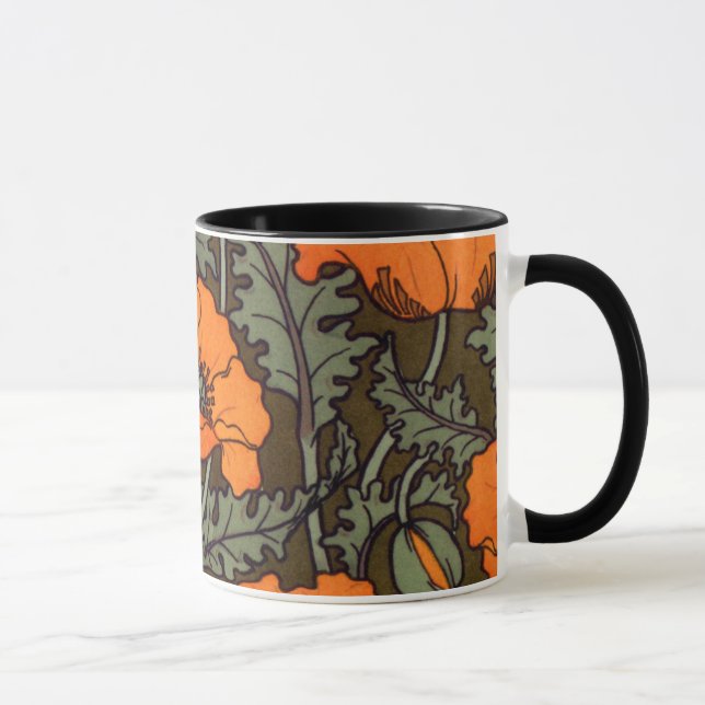 Art Nouveau Poppies Mug (Right)