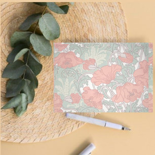 Art nouveau poppies post-it notes