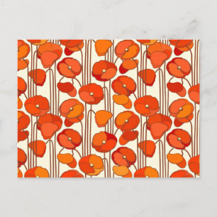 Art Nouveau Poppies Postcard