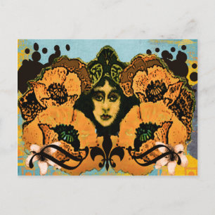 Art Nouveau Poppies Postcard
