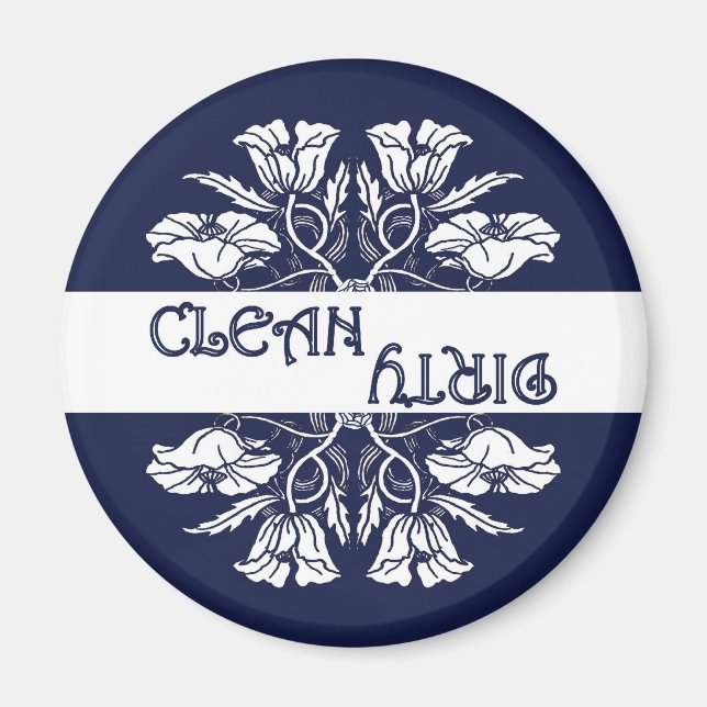 Art Nouveau Poppy Dishwasher Magnet (Front)