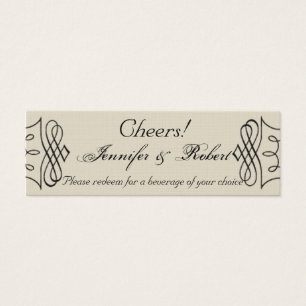 Art Nouveau Posh Wedding Drink Tickets