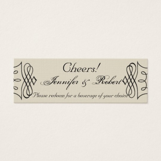 Art Nouveau Posh Wedding Drink Tickets