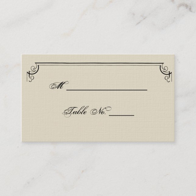 Art Nouveau Posh Wedding Place Cards (Front)