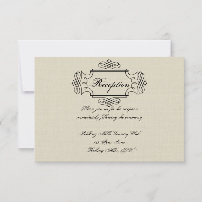 Art Nouveau Posh Wedding Reception Invitation (Front)