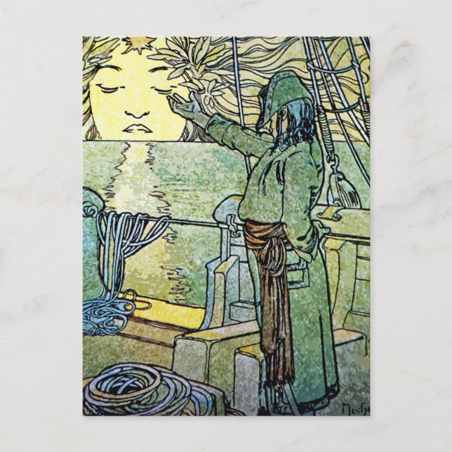 Art Nouveau Postcard: Alphonse Mucha - Sun Postcard (Front)