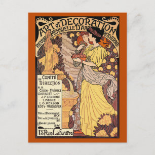 Art Nouveau Postcard: Art & Decoration Postcard