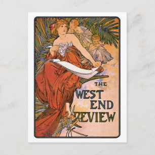 Art Nouveau Postcard: Mucha - West End Review Postcard