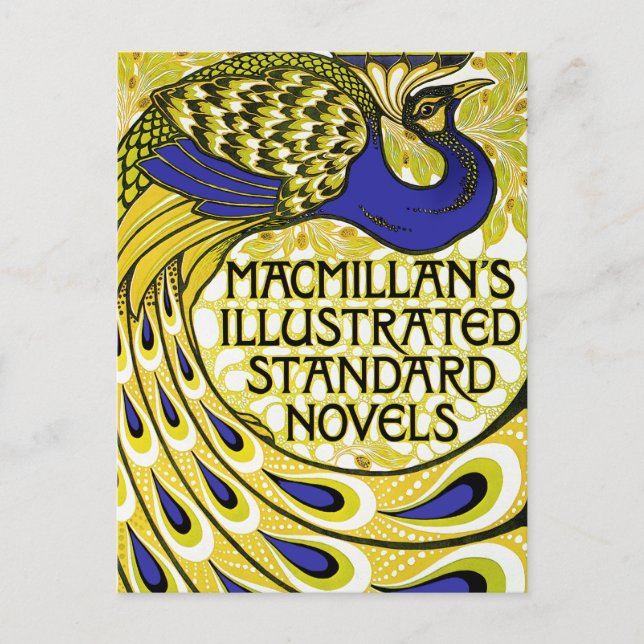 Art Nouveau Postcard: Peacock Illustration Postcard (Front)