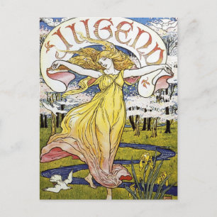 Art Nouveau Postcard - Spring