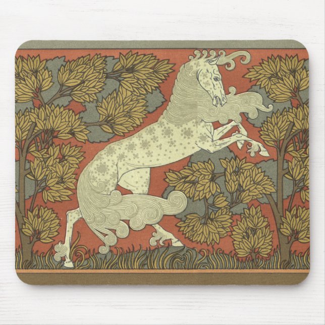 Art Nouveau Prancing Horse Mouse Mat (Front)