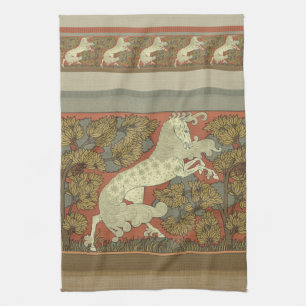 Art Nouveau Prancing Horse Towel