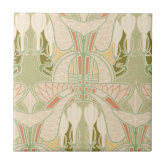 art nouveau pretty geometric pattern floral tile