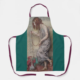 Art nouveau princess and her monkey elegant art  apron