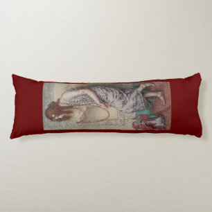 Art nouveau princess and her monkey painting body cushion