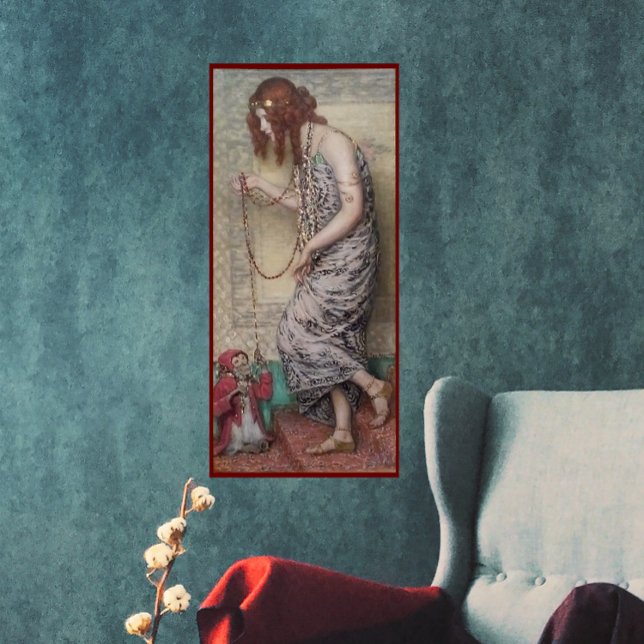 Art nouveau princess and her monkey painting poster (Creator Uploaded)