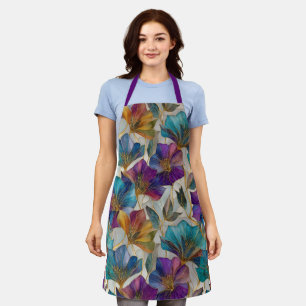 Art Nouveau purple clematis  Apron