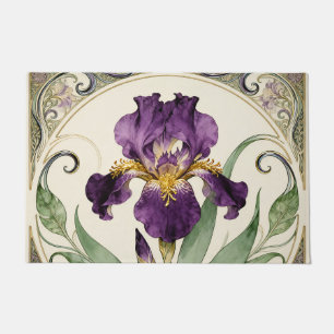 Art Nouveau Purple Iris Doormat
