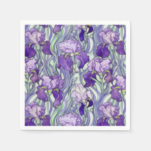 Art Nouveau purple iris Napkins