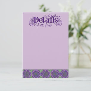 Art Nouveau Purple Thistle Wheel Vertical Enclosure Card