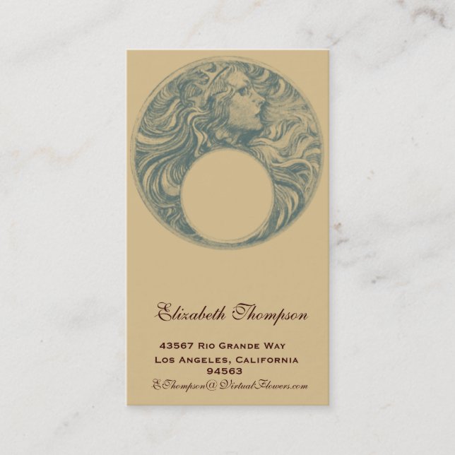 Art Nouveau Queen Business or Name Card (Front)