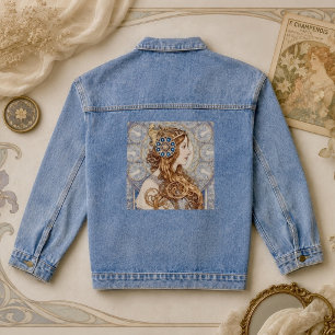 Art Nouveau Queen Portrait Denim Jacket