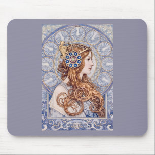 Art Nouveau Queen Portrait Mouse Mat