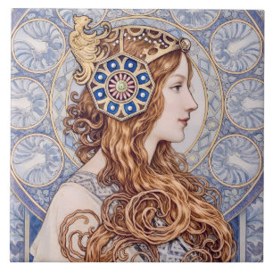 Art Nouveau Queen Portrait Tile