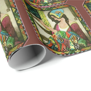 Art Nouveau Quilter – Vintage Sewing Woman  Wrapping Paper