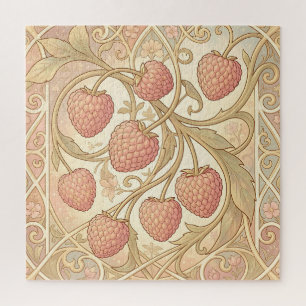 Art Nouveau Raspberry Pattern Jigsaw Puzzle