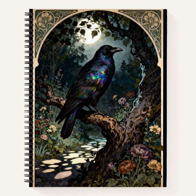 Art Nouveau Raven Notebook (Front)