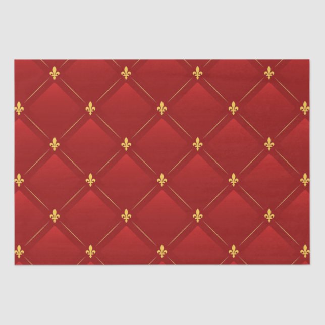 Art Nouveau red and gold holiday Tissue Paper (Front)