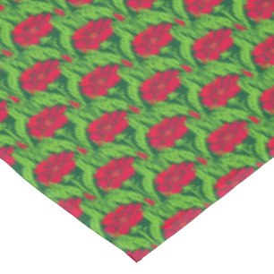 Art Nouveau red Carnations floral damask Tablecloth