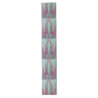 Art nouveau, red, teal, green,vintage,art deco,ele long table runner