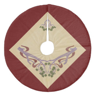 Art Nouveau Red Wine Christmas Tree Skirt by Janz