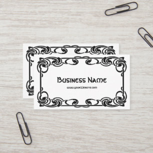 Art Nouveau Retro Chic Black Decorative Border Business Card