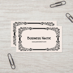 Art Nouveau Retro Elegant Black Decorative Border Business Card