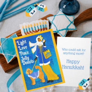 Art Nouveau Retro Hanukkah Greeting Card